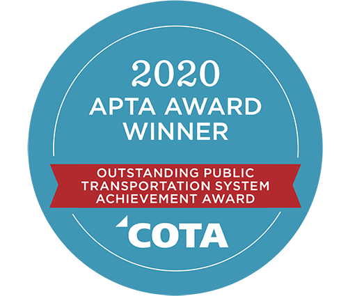 2020 APTA Award Winner, Outstanding Public Transportation System Achievement Award, COTA